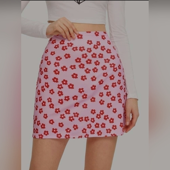 NWT CIDER Floral Mini Skirt L - Picture 2 of 9